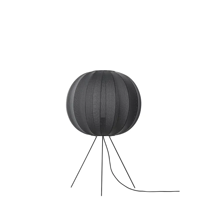 Made By Hand Knit-Wit Round Ø60 Medium Black – gulvlampe — produktfoto
