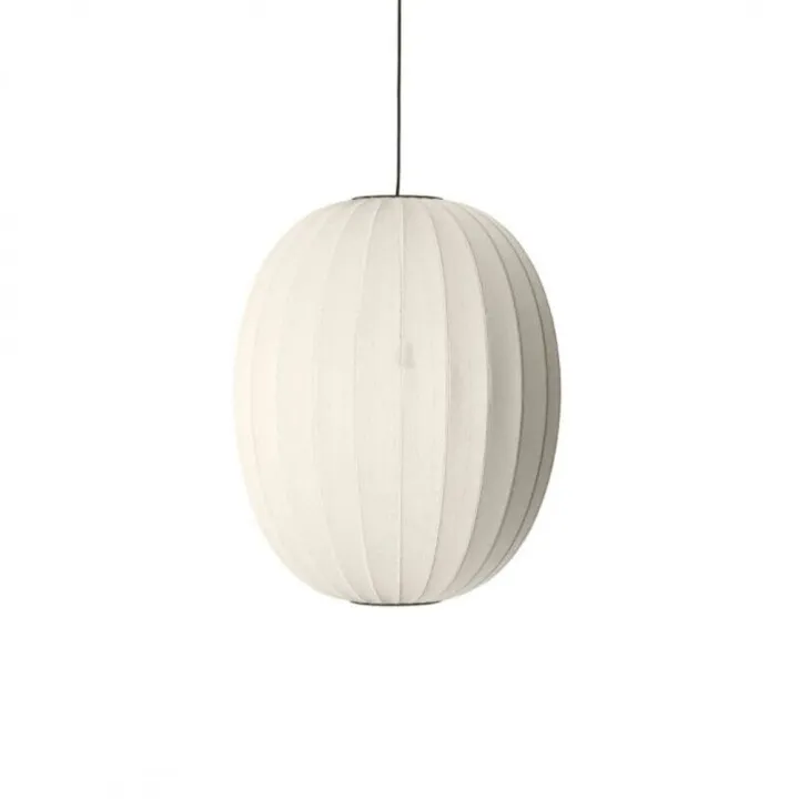 Made By Hand Knit-Wit High/Oval Ø65 Pearl White – pendel — produktfoto