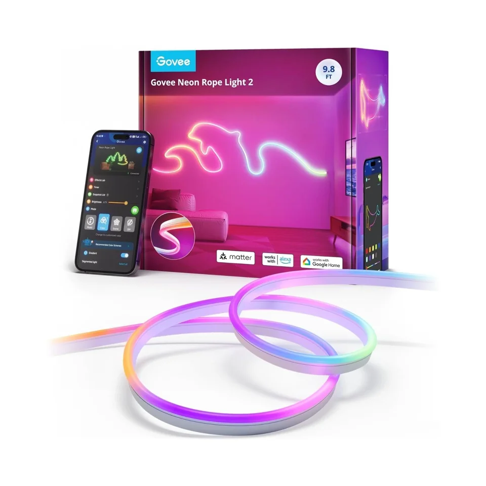 Govee Neon Rope Light 2 LED lysstrip WiFi/Bluetooth 3 m – LED-strip — produktfoto