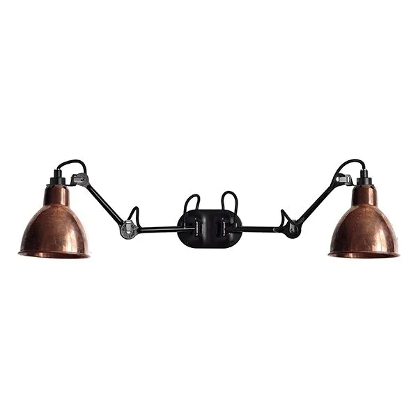 La Lampe Gras N204 Double Mat Sort & Rå Kobber – væglampe — produktfoto