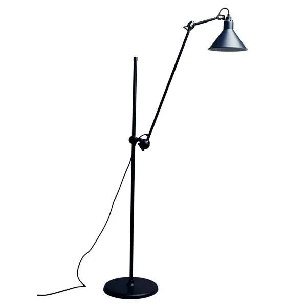 La Lampe Gras N215 Mat Sort & Mat Blå – gulvlampe — produktfoto