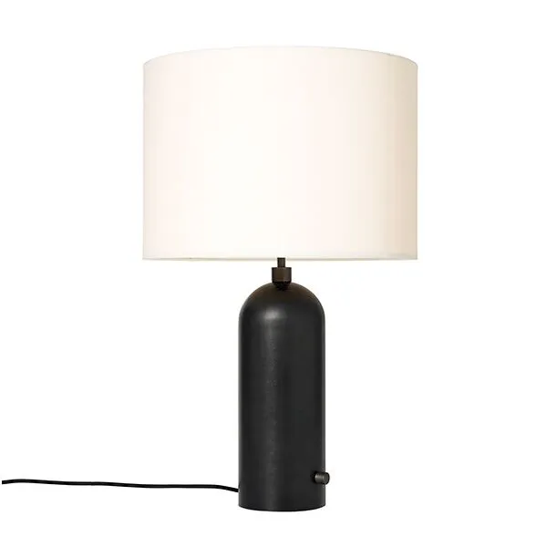 GUBI Gravity Stor Mørknet Stål Sort/Hvid – bordlampe — produktfoto