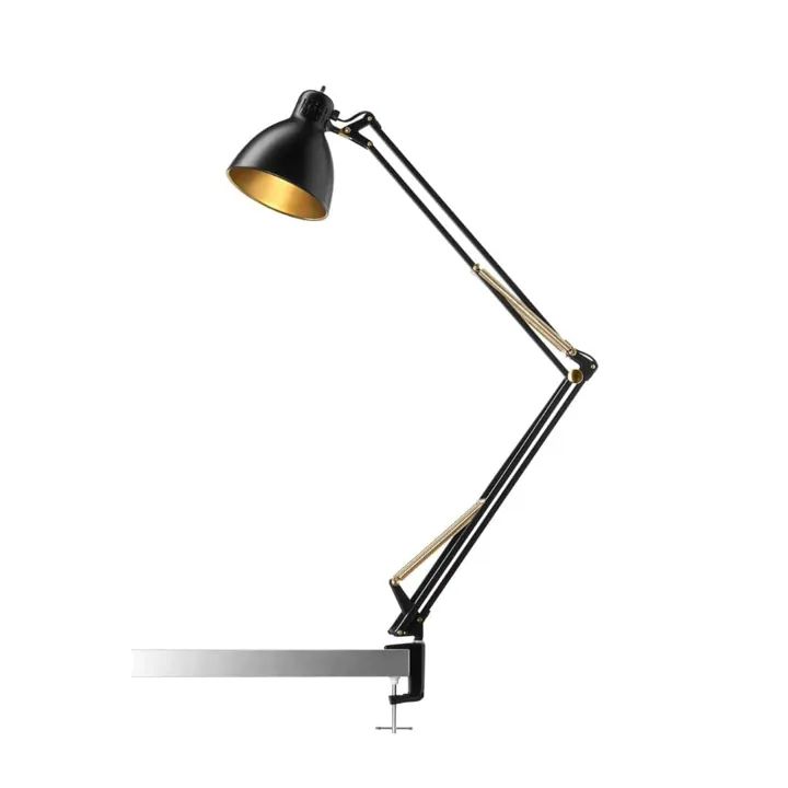 Nordic Living Archi T2 med klemme Sort/Guld Nordic Living – bordlampe — produktfoto