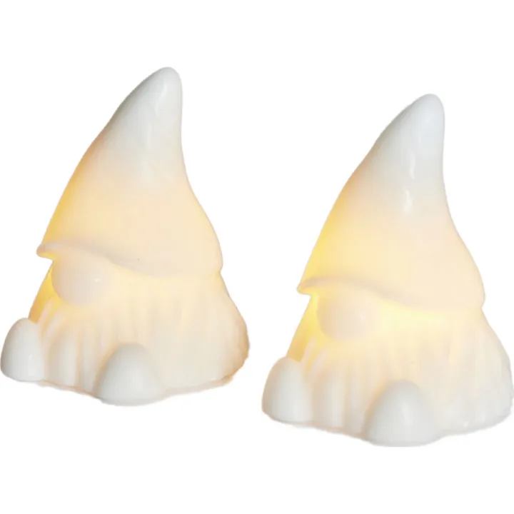 Sirius Coco nisse med lys, 10 cm, 2-pak – dekorationslys — produktfoto