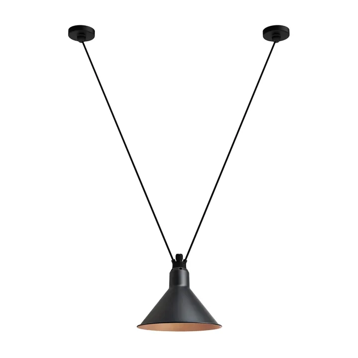 DCWéditions Lampe Gras N323 L Conic Sort/Kobber – pendel — produktfoto