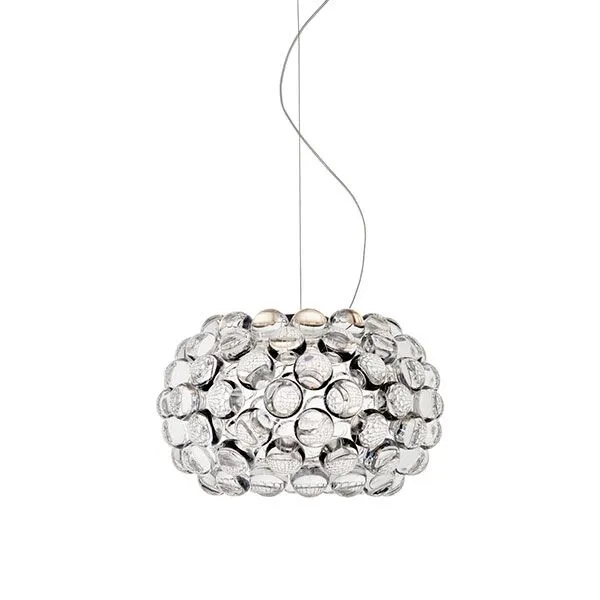 Foscarini Caboche Plus Piccola On/off Transparent – pendel — produktfoto