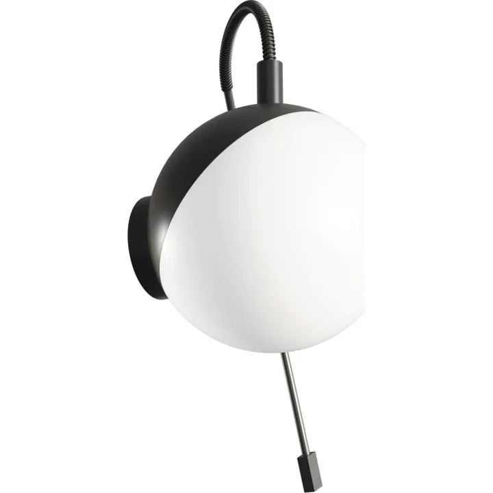 Dansani Bubble spejllampe, Ø12 cm, sort – væglampe — produktfoto