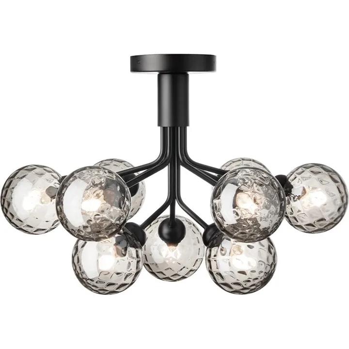 Nuura Apiales 9 Satin Sort/Optic Smoke – loftlampe — produktfoto