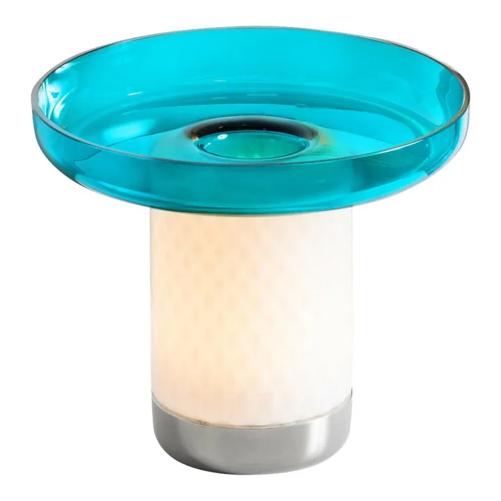 Artemide Bontá Turkis Med Glasfad – transportabel bordlampe — produktfoto