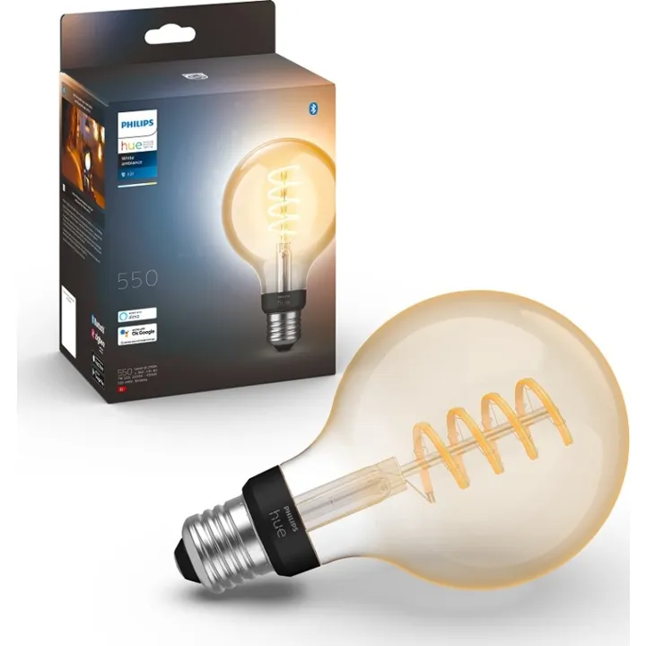 Philips Hue White Ambiance E27 globepære, 2200K-6500K, 7W, Ø9,3 cm – pære — produktfoto