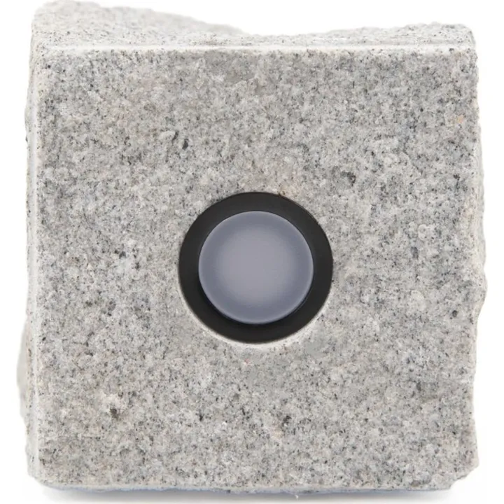 Light By Juul Light By Juhl chaussesten med Cosmos sort spot, 9x9x9 cm, earl grey – udendørslampe — produktfoto