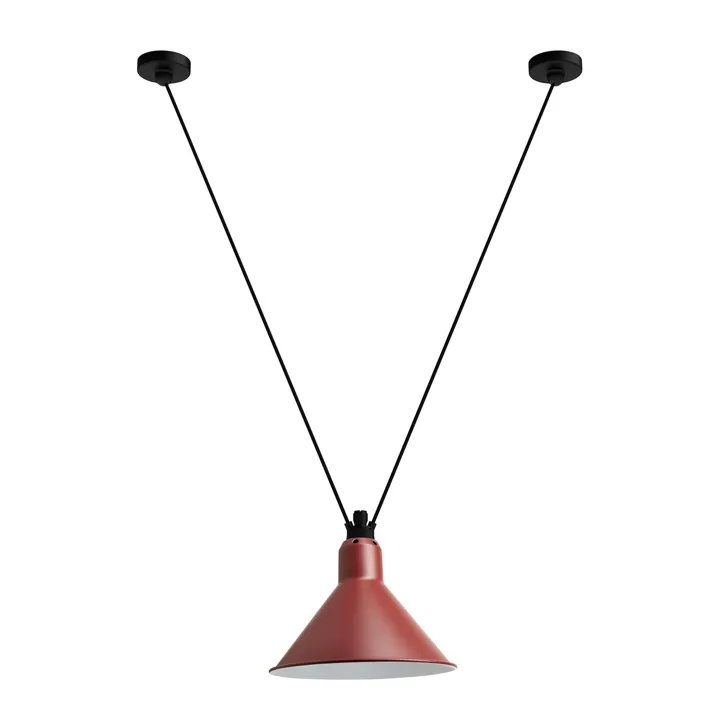 DCWéditions Lampe Gras N323 L Conic Sort/Rød – pendel — produktfoto