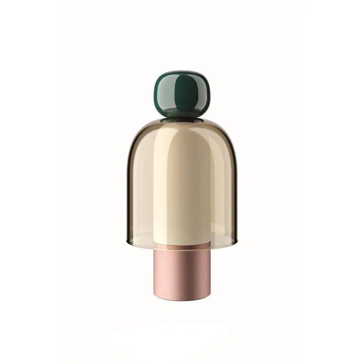 Lodes Easy Peasy Grøn/Honey/Rosa Guld – transportabel bordlampe — produktfoto