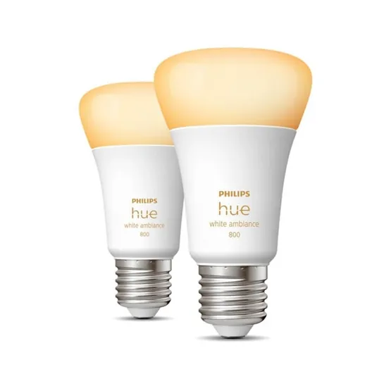 Philips Hue White Ambiance 6W LED E27 810lm 2 stk – pære — produktfoto