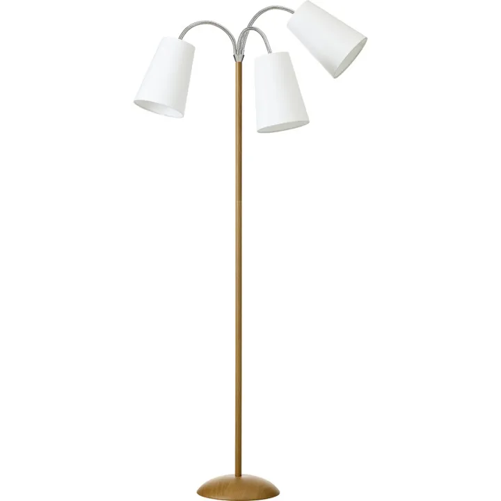 Nielsen Light Salsa , træ med hvide skærme – gulvlampe — produktfoto