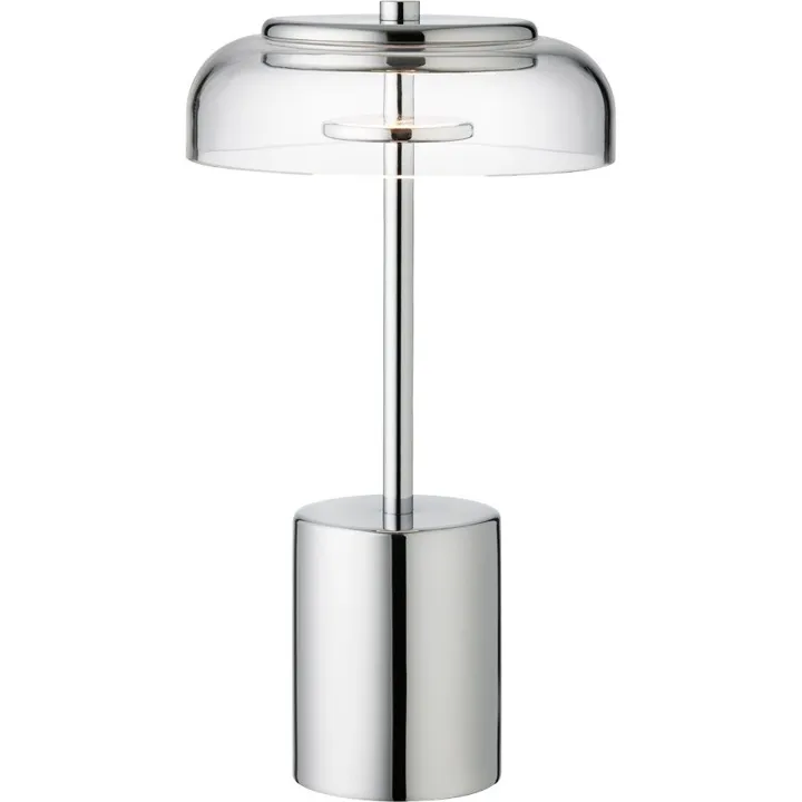 Nuura Blossi Mini Krom/Klar – transportabel bordlampe — produktfoto