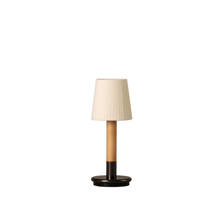 Santa & Cole Básica Mínima Batería Natural/Birk/Bronze – bordlampe — produktfoto