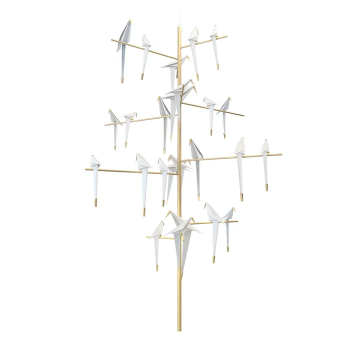 Moooi Perch Light Tree Messing/Hvid – pendel — produktfoto