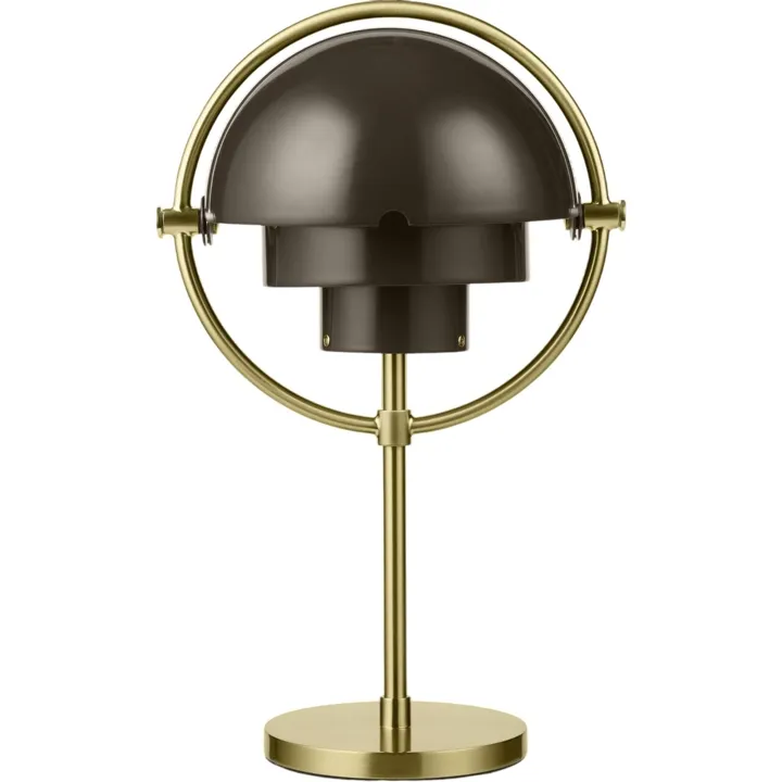 GUBI Multi-Lite Limited Edition Mocha Brown/Messing – transportabel bordlampe — produktfoto