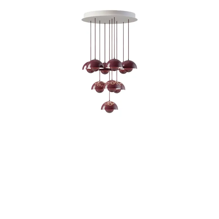 &Tradition Flowerpot VP10 10 Stk Ø53 Dark Plum – lysekrone — produktfoto