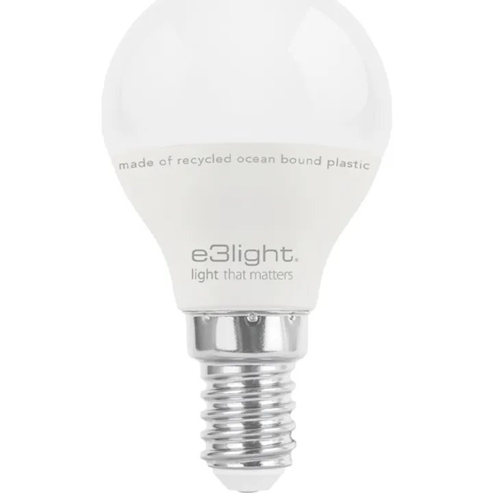 E3Light Ocean Bound Plastic E14 kronepære, 2700K, 4,9W – pære — produktfoto