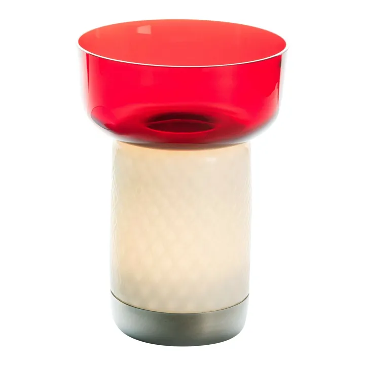 Artemide Bontá Rød Med Glasskål – transportabel bordlampe — produktfoto