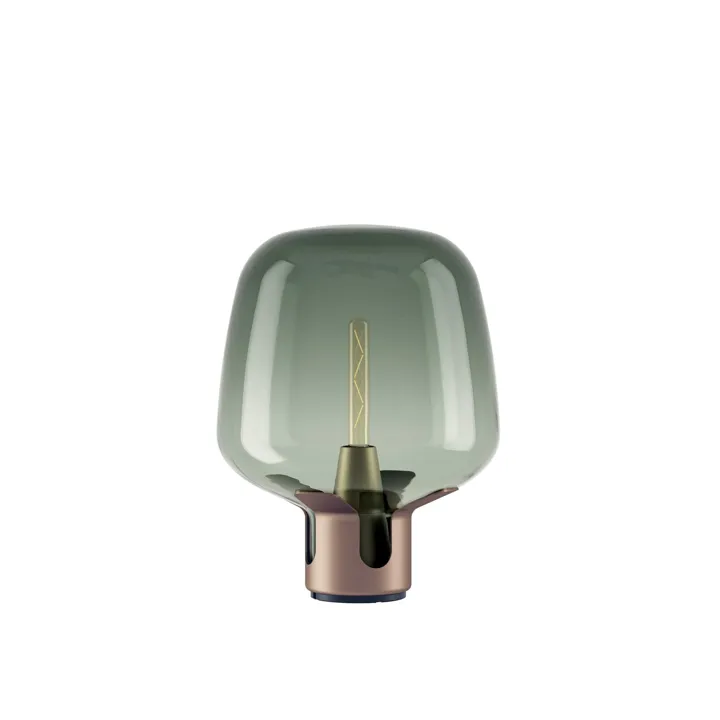 Lodes Flar Medium Terra/Turkis – bordlampe — produktfoto