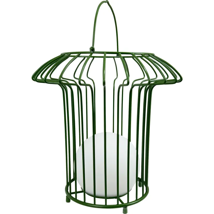 Dyberg Larsen Basket udendørs genopladelig lanterne, grøn – udendørslampe — produktfoto
