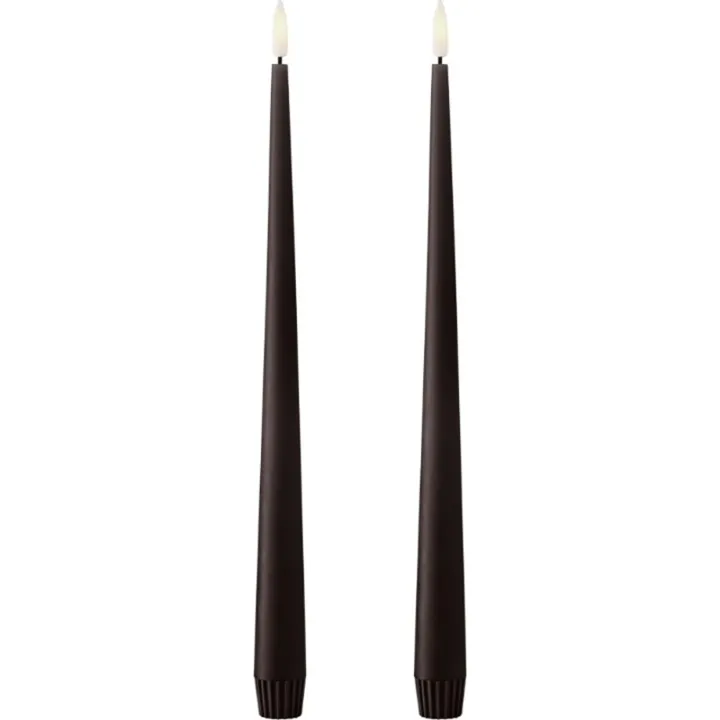 ester & erik LED kronelys, 30 cm, mørkebrun, 2-pak – LED-stearinlys — produktfoto