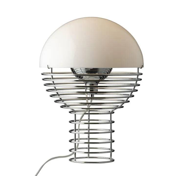 Verpan Wire Ø30 Krom/Hvid – bordlampe — produktfoto