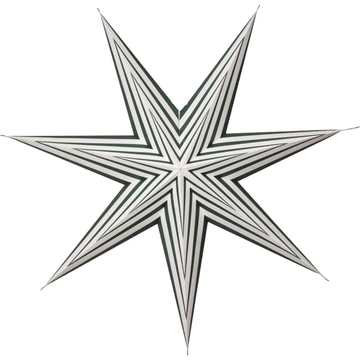 Star Trading Stripe papirstjerne, grøn, 60 cm – dekorationslys — produktfoto