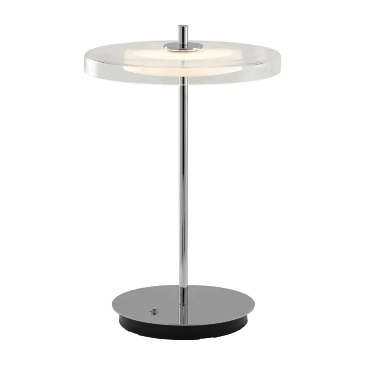 Umage Asteria Move Glass - Transperant/ Stål – bordlampe — produktfoto