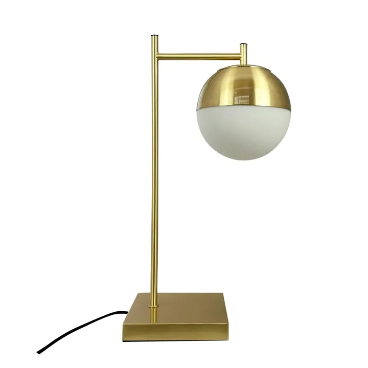 Dyberg Larsen French Collection Caen Messing/Hvid – bordlampe — produktfoto