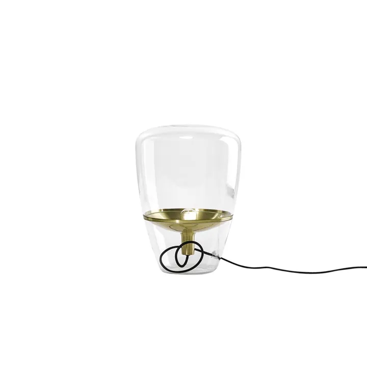 Brokis Balloons Lille Bord/ Klart Glas/Messing – gulvlampe — produktfoto