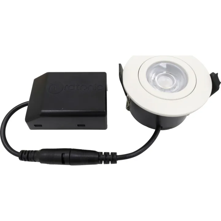 Nordtronic Low Profile Flexible indbygningsspot, Ø5,5 cm, hvid, 4000K – indbygningsspot — produktfoto