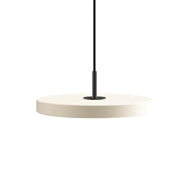 Umage Asteria Plus Mini Pearl White m/ Sorttop – pendel — produktfoto