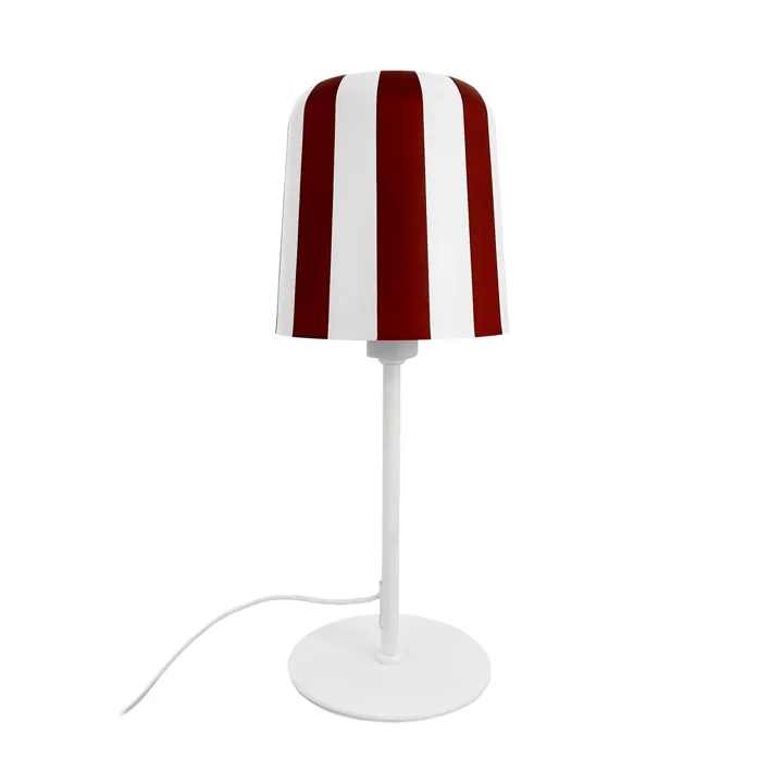 Dyberg Larsen Gry Mørkerød/Hvid – bordlampe — produktfoto