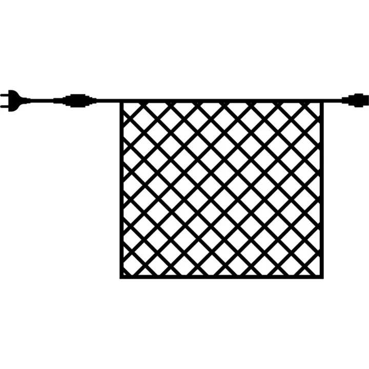Sirius Tech-Line udendørs lysnet, 196 farveskiftende lys, 3x3 meter, startsæt – lyskæde — produktfoto