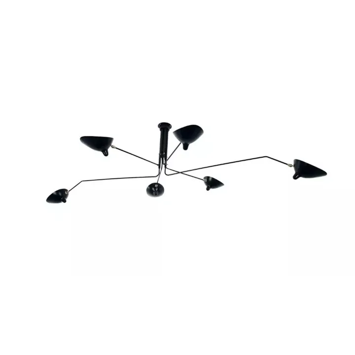 Serge Mouille 6 Rotating Arms Sort/Hvid – loftlampe — produktfoto