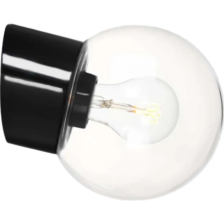 Ifö Electric Classic Globe , Ø15 cm, sort – væglampe — produktfoto