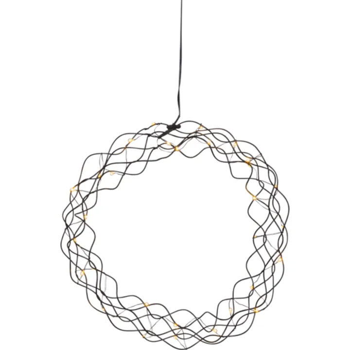 Star Trading Curly juledekoration, Ø30 cm, sort – dekorationslys — produktfoto