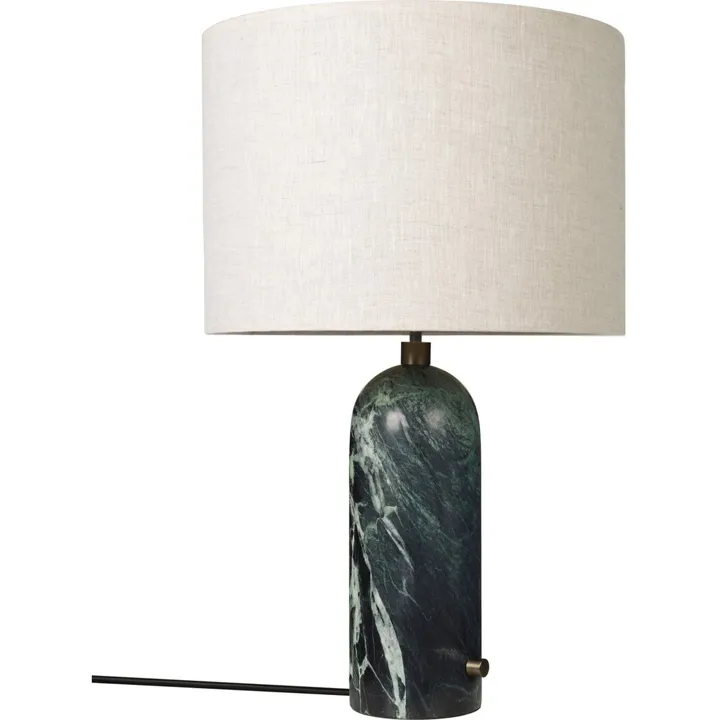 GUBI Gravity Stor Emerald/Canvas – bordlampe — produktfoto
