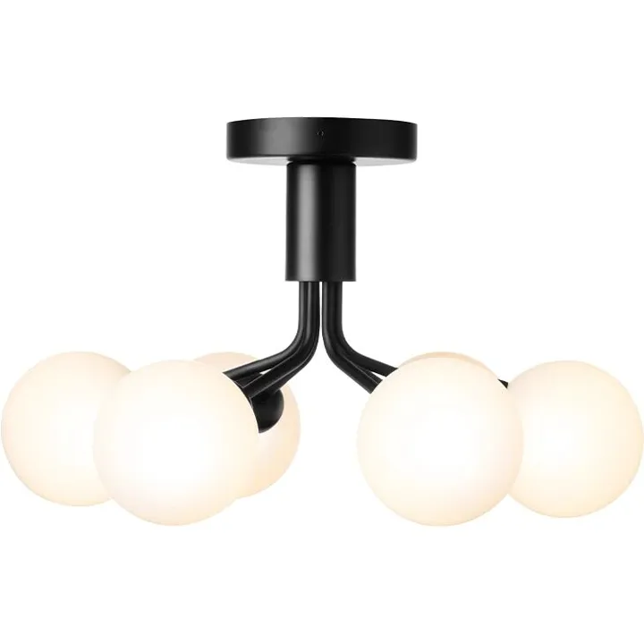 Nuura Apiales 6 Satin Sort & Opal – loftlampe — produktfoto