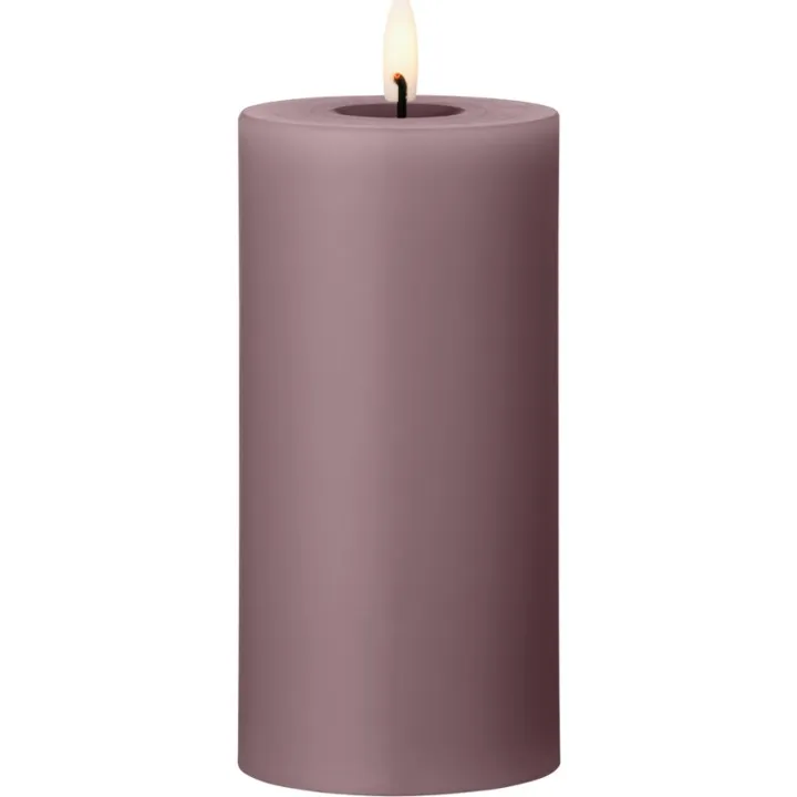 ester & erik LED bloklys, lilla, 15 cm – LED-stearinlys — produktfoto