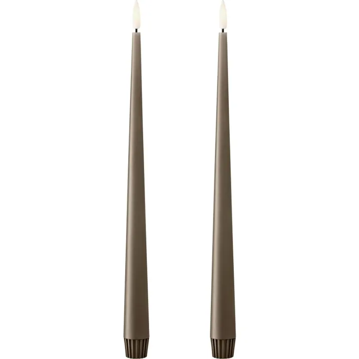 ester & erik LED kronelys, 30 cm, brun, 2-pak – LED-stearinlys — produktfoto