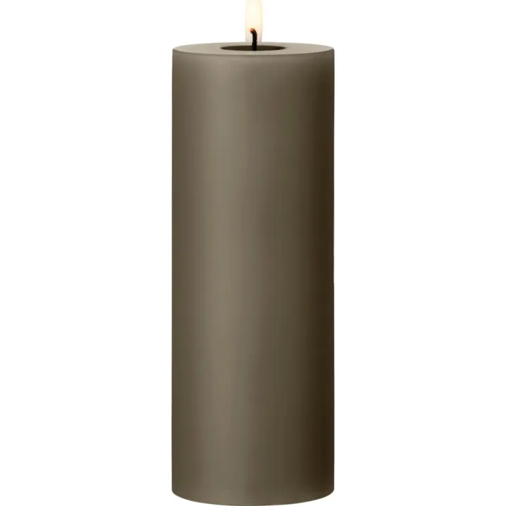 ester & erik LED bloklys, brun, 20 cm – LED-stearinlys — produktfoto
