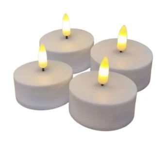 LED fyrfadslys / lampelys (store), hvid, 4 stk i plast — produktfoto