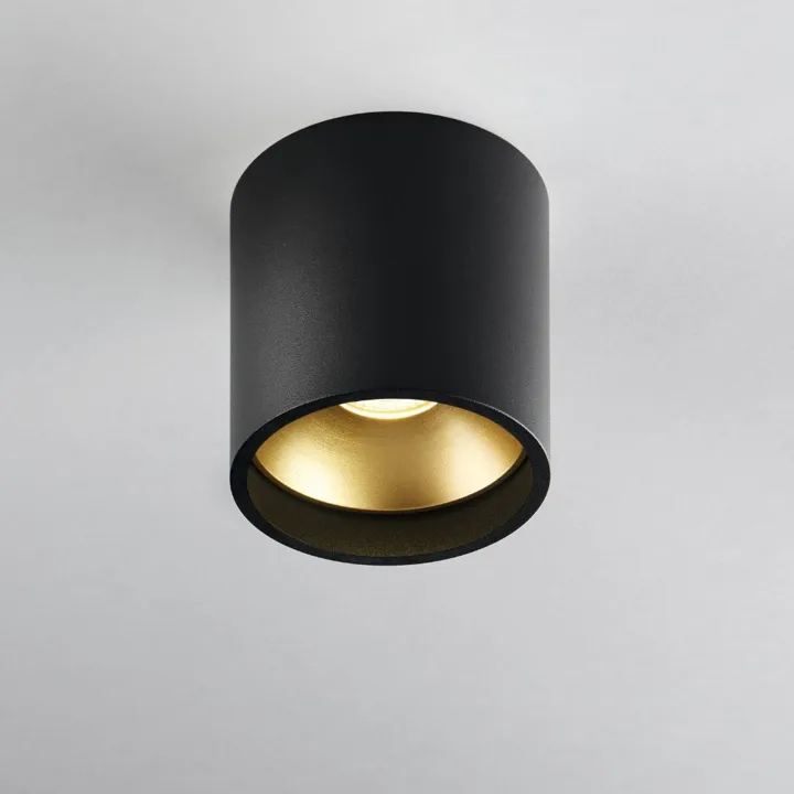 LIGHT-POINT Solo Round Sort/Guld 3000K – loftlampe — produktfoto