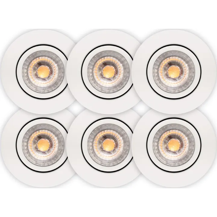 Scan Products Luna Low Profile indbygningsspot, mat hvid, 2700K, 6 stk – indbygningsspot — produktfoto