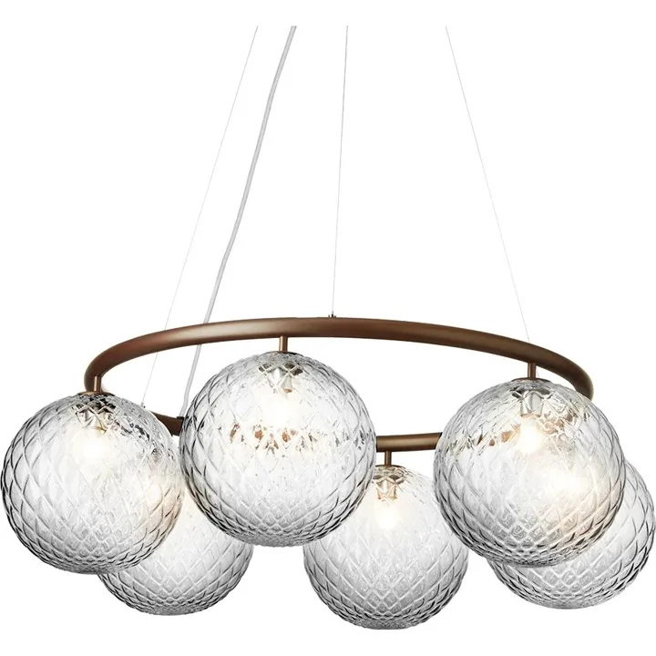 Nuura Miira 6 Circular Mørk Bronze/Optic Klar – lysekrone — produktfoto